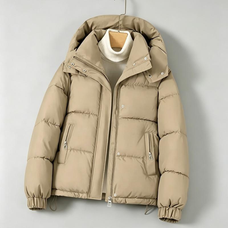 Women's short 2026 winter new style hooded thickened loose-fit warm cotton coat for petite figures