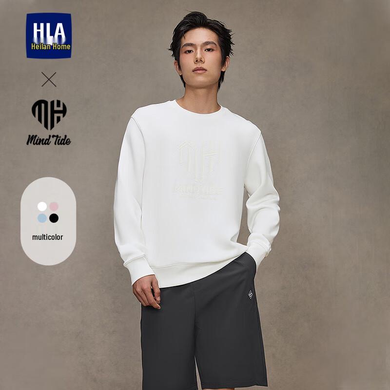 HLA Men's Embroidered Round Neck Pullover Sweatshirt