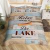 Одеяло Homewish Rustic Lake House Для Детей Деревянная Доска Комплект Постельного Белья Фермерский Домик Коттедж Комплект Постельного Белья