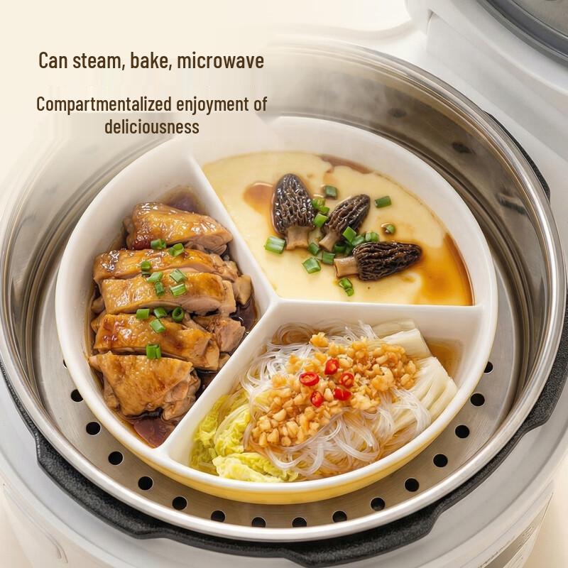 Керамическая тарелка для приготовления на пару с отделениями для детей Onlycook