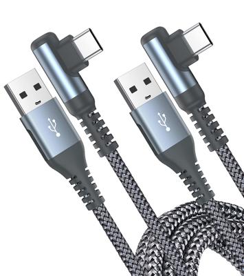 Sweguard USB C Кабель Прямой Угол USB Type C Кабель с Поддержкой QuickCharge (6M/2 шт.) 3.0 (Серый)