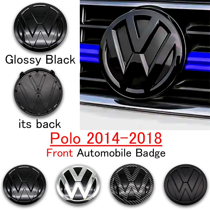 Valve Stems Caps 1Pc For Volkswagen Polo Car Emblem Logo With VW Polo 2014 2015 2016 2017 2018 Car Logo 122mm Front Bonnet Hood RM4