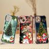 Чехлы для телефонов Ae121 Merry Christmas Santa design art из гальванизированного ТПУ для iPhone 16 15 13 11 Pro Max 14 XR Infinix Smart 8 с защитой на четыре угла