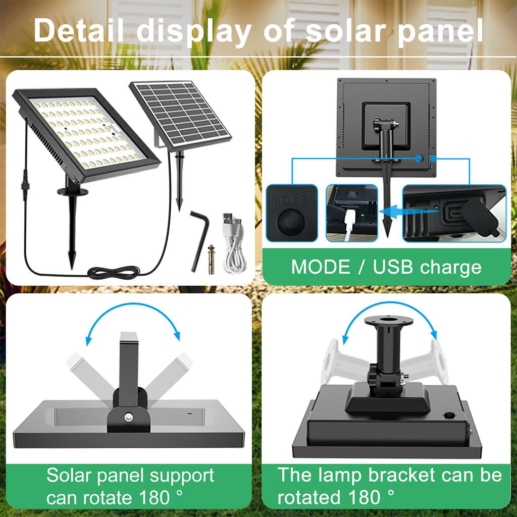 Настенный светильник на солнечной энергии, газонная лампа, внутренние и уличные солнечные настенные светильники, 124 светодиода * 2 с пультом дистанционного управления