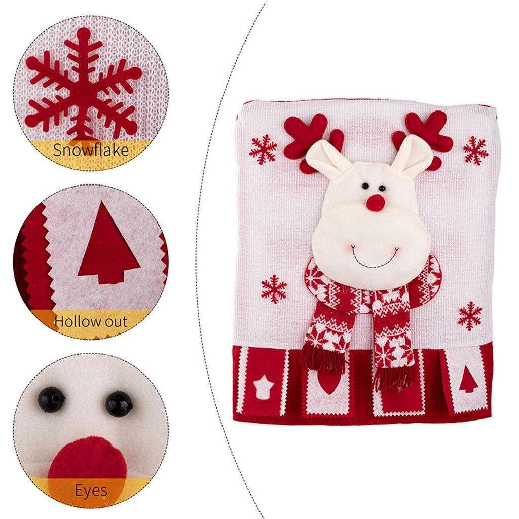 Christmas Chair Cover Santa Snowman Reindeer Design Holiday Festive Home Decor Christmas Party Ornament Unique Xmas Decor Gift