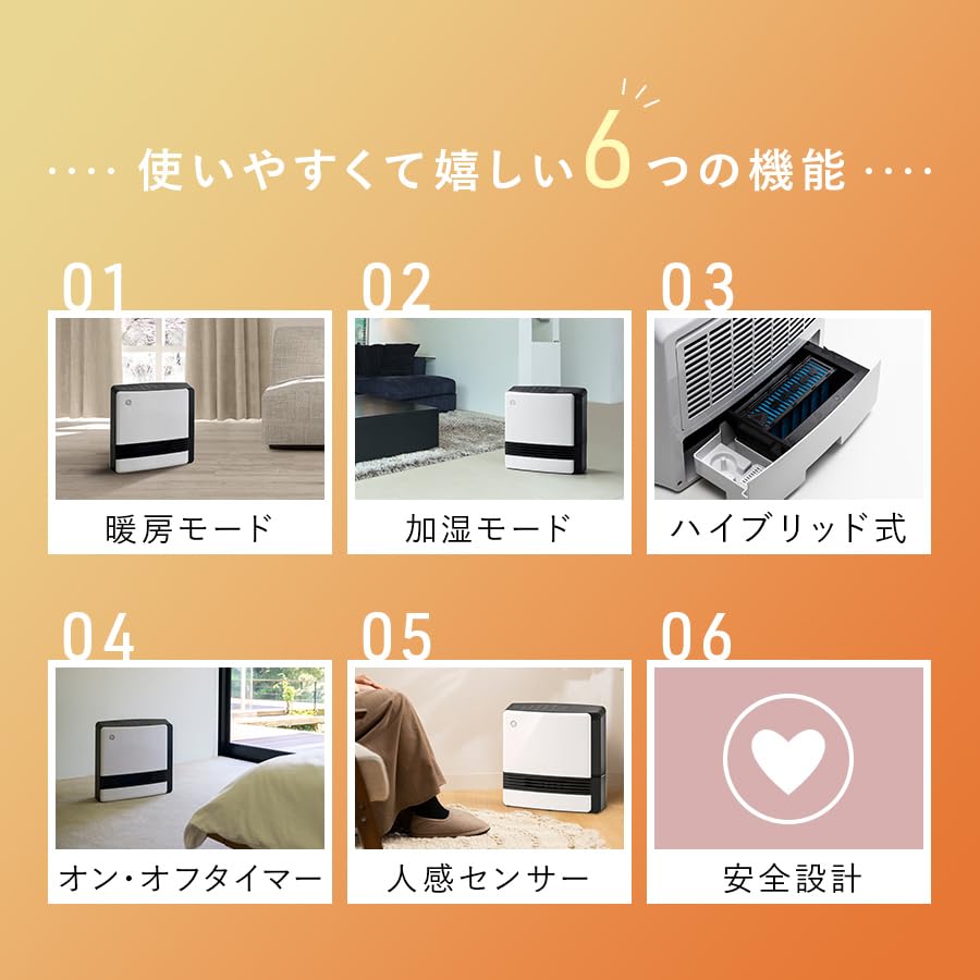 Temperature Sensor Humidifying Function Large Air Volume 1200W Heating Wide Ceramic Heater Moist Air Heat Three-up Human/Room CH-S2273WH