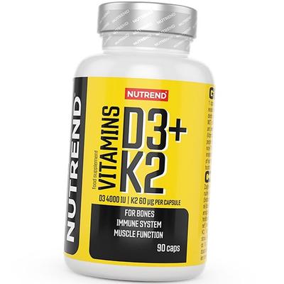 Витамины Д3 К2 для костей и зубов, Vitamin D3+K2, 90капс (36119015)