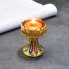 1 шт. Подсвечник для медитации, прочный, буддийские принадлежности, настольное украшение, масляная лампа, подсвечник для лампы из сплава и масла гхи, для гостиной