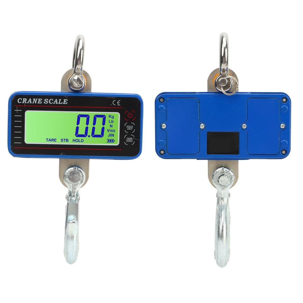 Электронные крановые весы с высокоточным датчиком и светодиодным экраном, беспроводные подвесные весы с крючком 1500 кг, синие