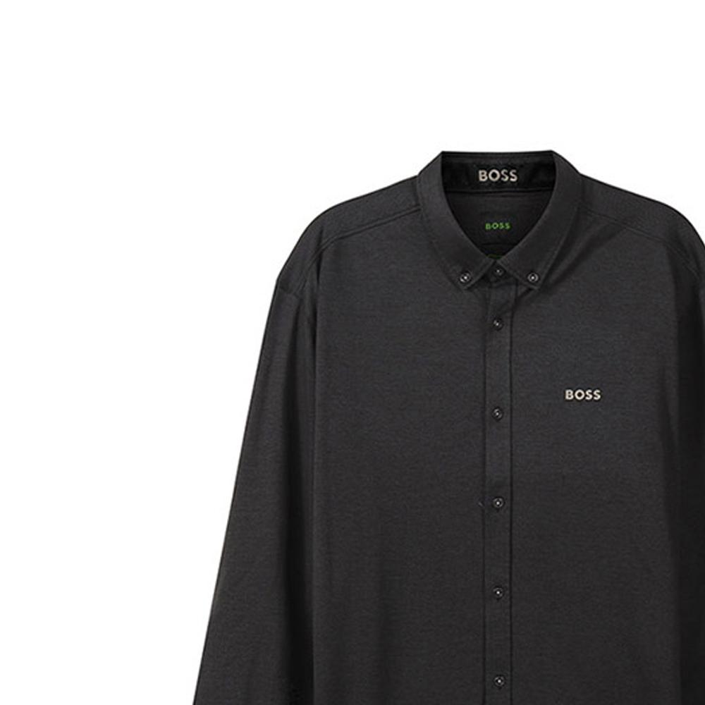 Hugo Boss Мужская рубашка с длинным рукавом Черно-серая 50466044-001