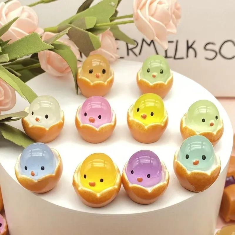 Easter Eggshell Chick Micro Landscape Decorations Glowing Easter Eggs Ornament Kids Novelty Toys Easter Decor DIY Gifts