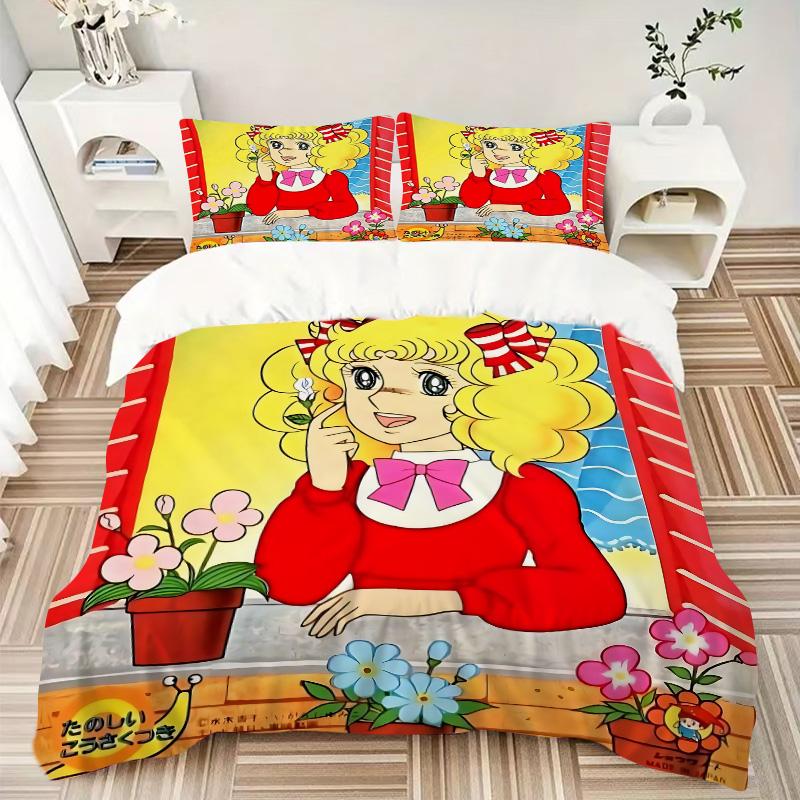 Flower Girl'S Garden Adventure Print 3Pcs Bedding Setduvet Cover With 2 Bedropillowcase Home Birthday Gift