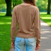 Women's Lightweight Open Front Long Sleeve Casual Button Down V-Neck Cardigan Sweater