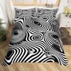 3D Visual Abstract Bedding Set Optical Illusion Duvet Cover Rainbow Striped Down Duvet Cover King Queen Single and Double Size Teen Gift