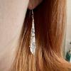 Ретро Серебристый Цвет Filigree Длинные Хрустальные Висячие Серьги для Женщин Хэллоуин Фэнтези Эльф Ведьма Фея Косплей Украшения Вечеринка Подарок
