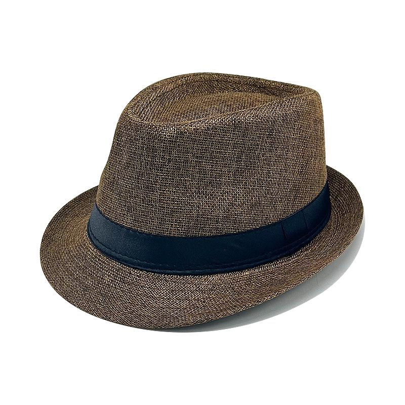 British Jazz Fedora: Solid Color Ribbon, Roll Brim, Unisex Sun Straw Hat