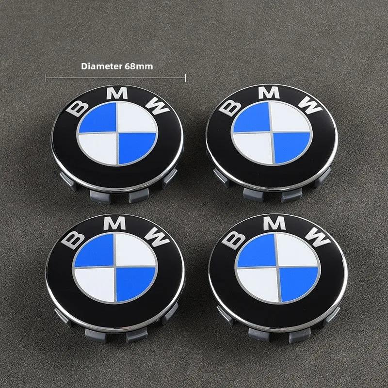 BMW 3D Emblem Center Caps Set of 4 Snap-on ABS Plastic Hub Covers 56mm/68mm for BMW SUV Sedan Auto Accessories