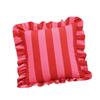 Stylish Square Pillow Cover With Ruffled Trim and Striped Pattern Design Throw Cushion Case For Sofa Bedroom Decors