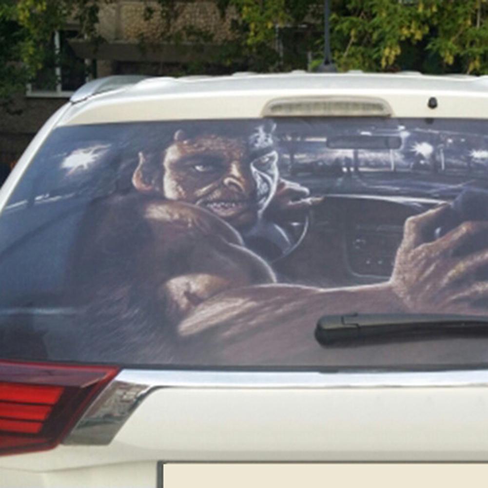 Автомобили автозапчасти водостойкая солнцезащитная наклейка наклейка заднее украшение лобовое стекло ужас автомобиль автомобиль