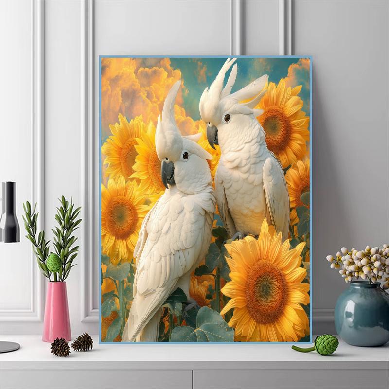 Cockatoo Pattern 3pcs 100% Round Full Drill 5D DIY Diamond Painting Embroidery Cross Stitch Rhinestone Décor