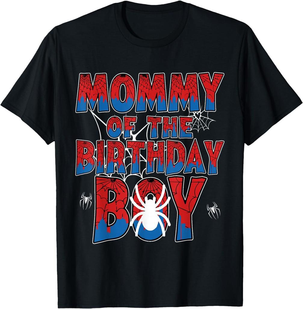 Spider Web Birthday Party Mom of The Birthday Boy T-Shirt