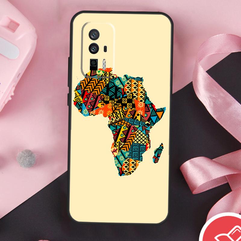 Чехол-карта Африки География Для Xiaomi 13T 11T 12T Pro 12 Lite 13 14 Ultra POCO F6 F5 M6 X3 X5 X6 Pro F3 M5s