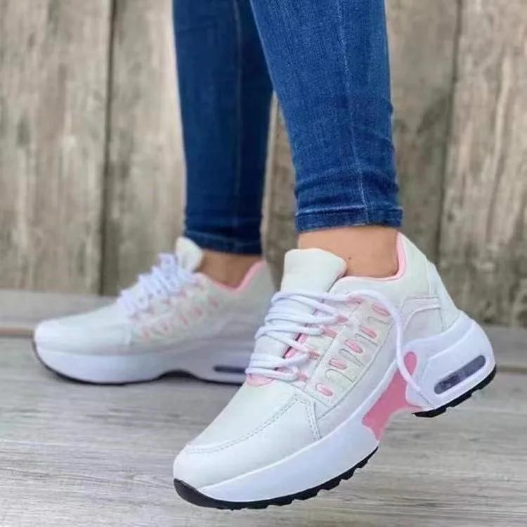 Womens Sneakers Stylish Casual Shoes for Women Lace-up Breathe Zapatos Para Mujeres Flat Base Anti-slip Woman's Sports Shoes