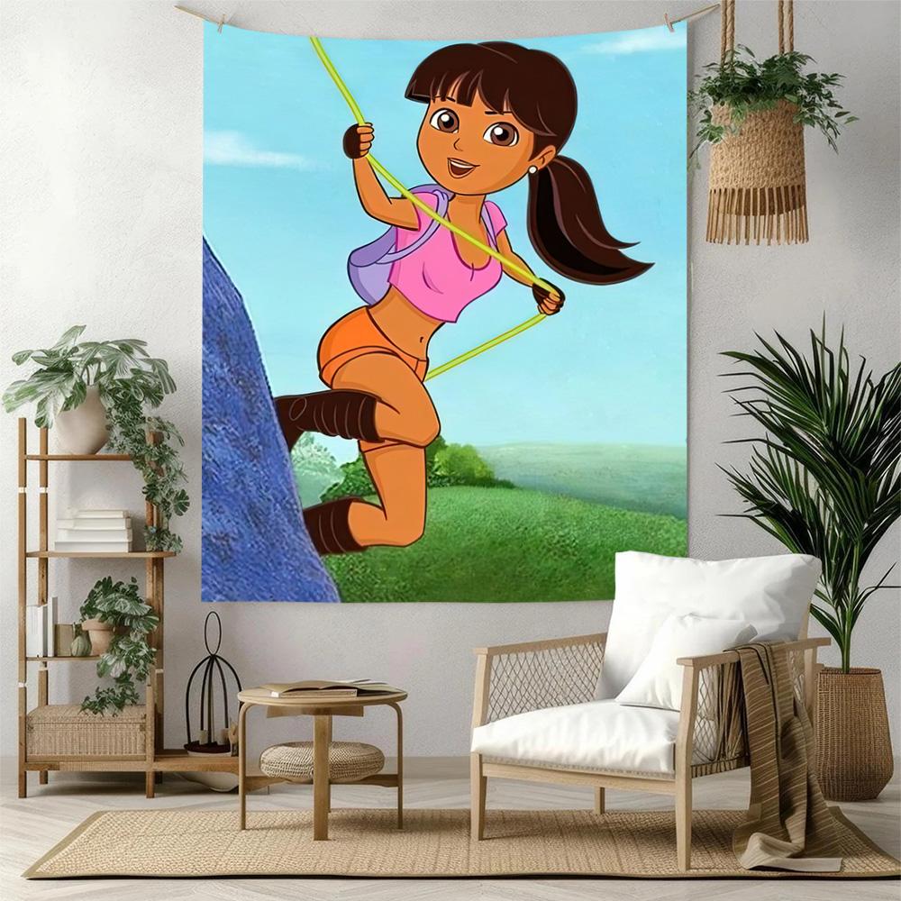 Dora Explorer Wall Decor Tapestry Art For Pet Memorial Birthdaywedding Party Backdrop Family Gift