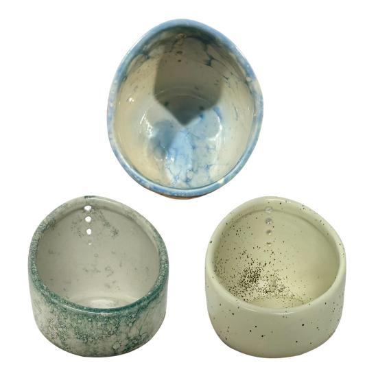 Керамическая миска для очистки трав Ручная работа Чашка для очистки трав с отверстиями разного размера Эффективные инструменты для удаления листьев