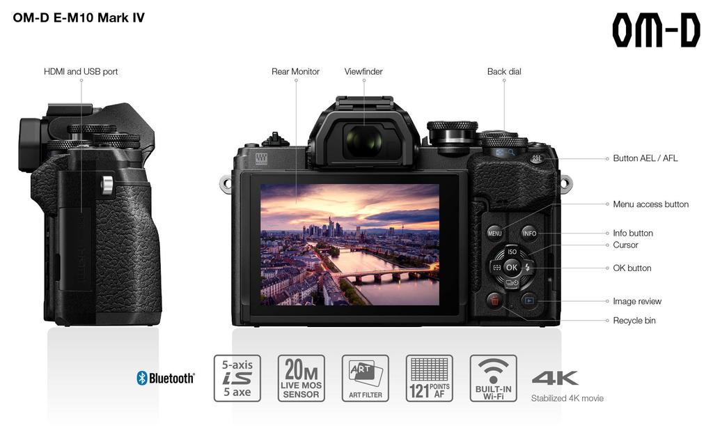 OLYMPUS Беззеркальная камера MarkIV body черный однообъективный OM-D E-M10