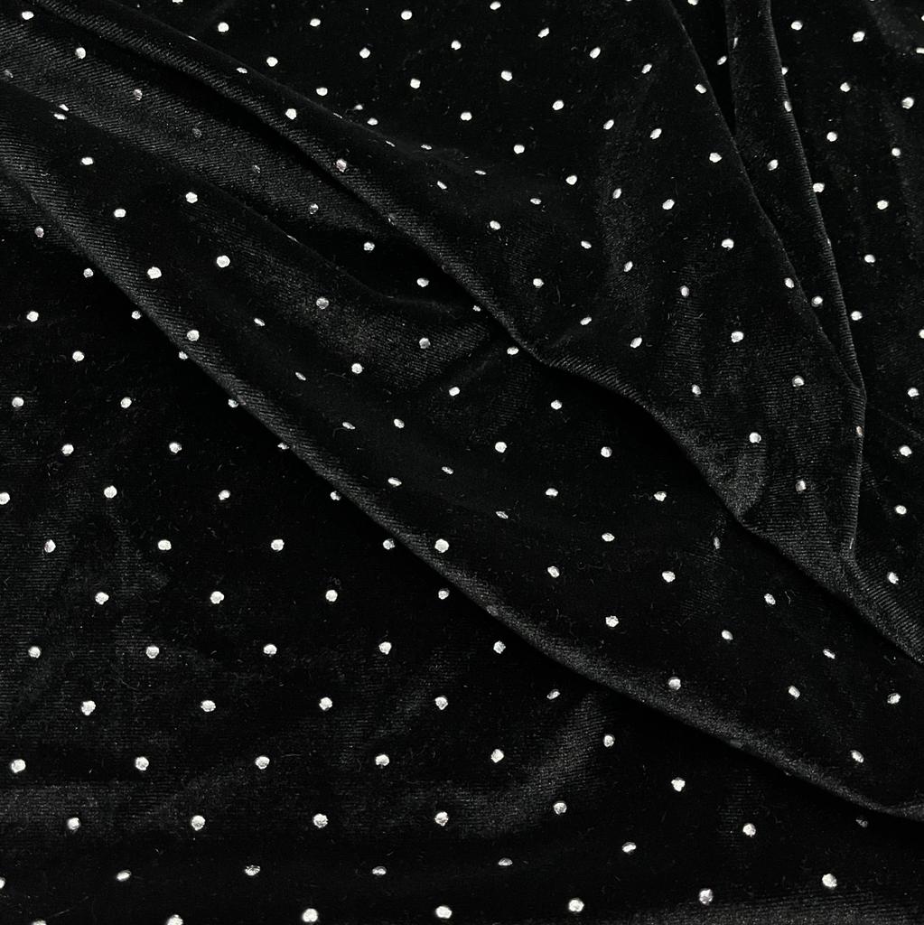 Imported High-grade Black Bright Diamond Hot Diamond Velvet Gold Velvet Fabric Dress Wedding Dress Formal Dress Designer Fabrics