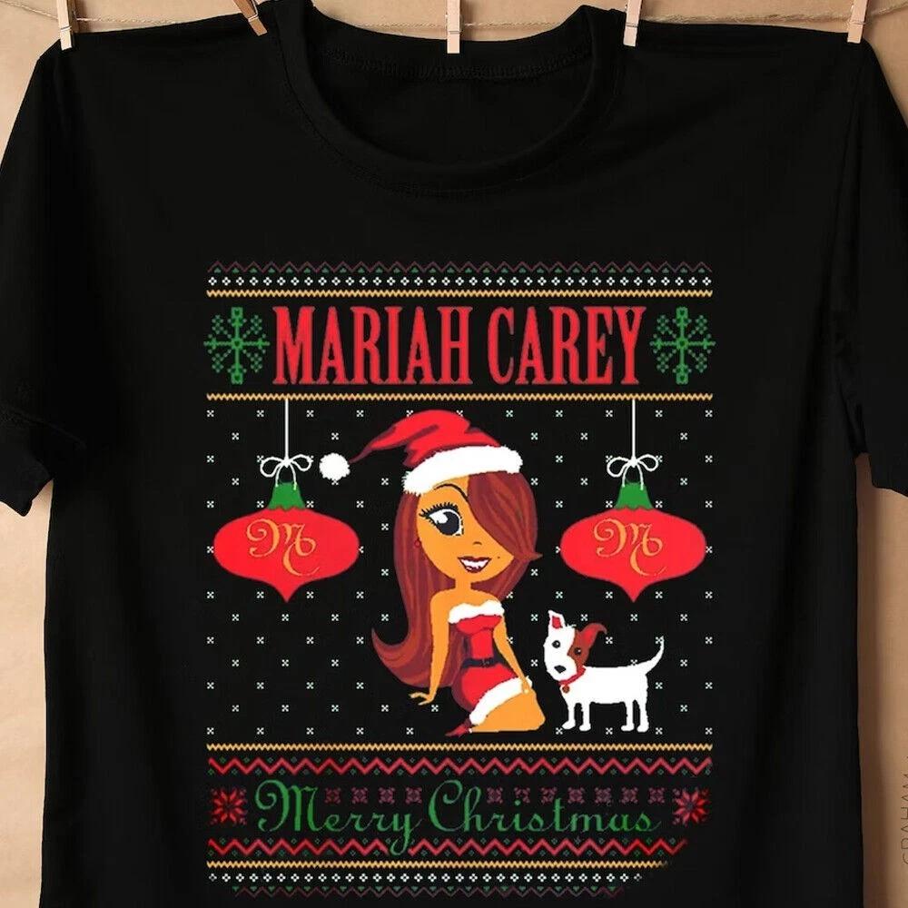 Ugly Christmas MARIAH CAREY Shirt Short Sleeve Black Unisex S-234 IM0941