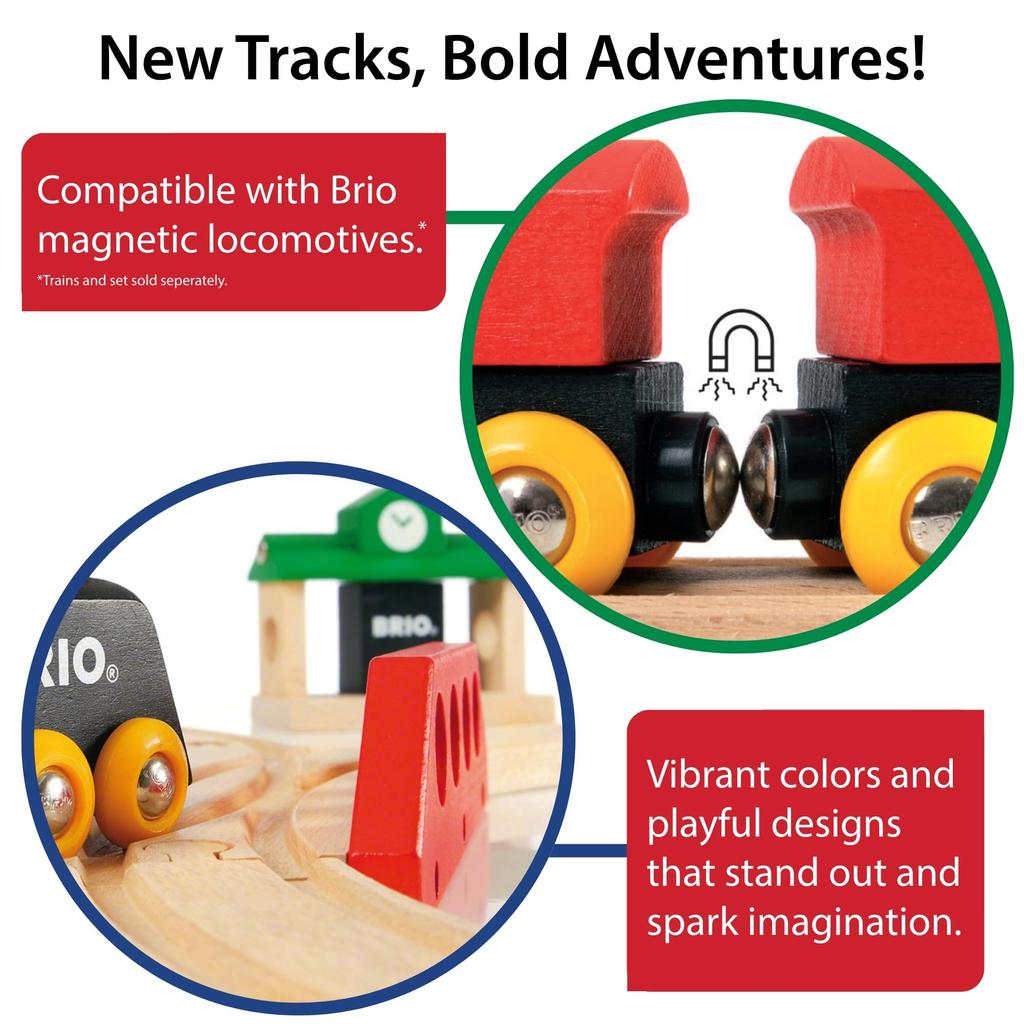 BRIO Rail Set for ages 3 and Wooden Wooden Rail Gift 50-Piece Add-On (33772) up. [Toy, Toy, Set, (Birthday/Christmas)]