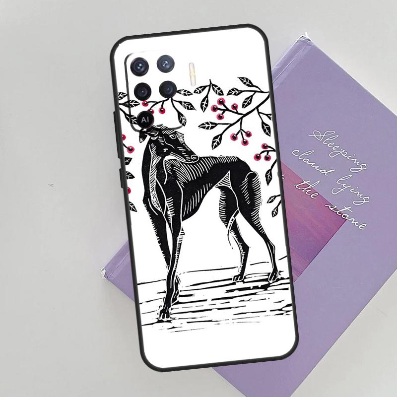 Galgo Greyhound Dog Cover For Oppo A78 A98 A74 A54 A94 A15 A16 A17 A52 A72 A76 A96 A53 A57S A58 A5 A9 Phone Case