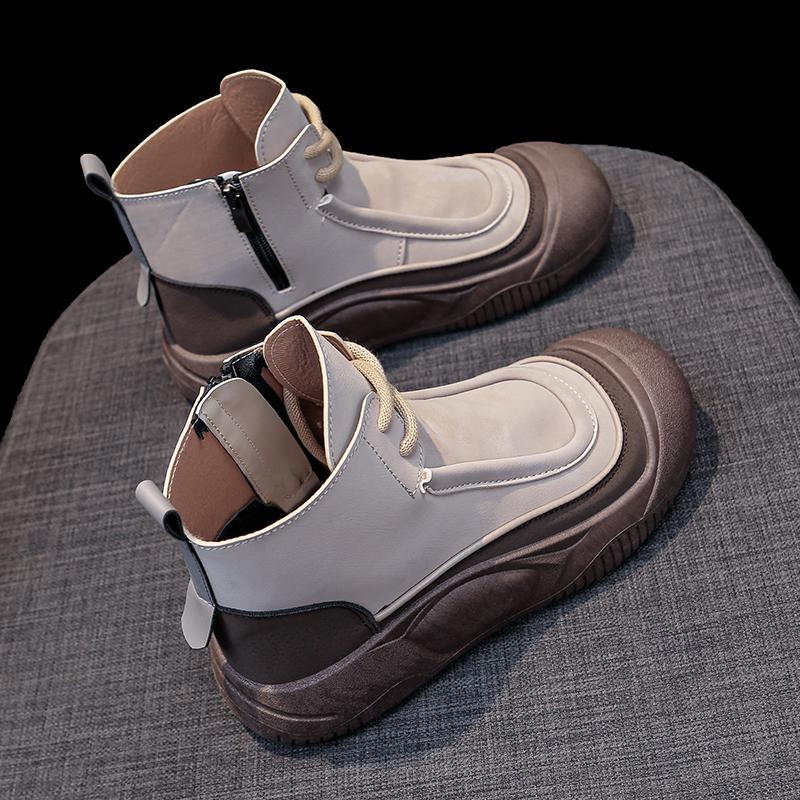 TUINANLE Женская весенняя обувь. Высокие кроссовки на молнии. Черные туфли. Женские прогулочные массивные кроссовки.