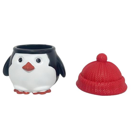 Рождественский пингвин коробка для хранения конфет пингвин в красной шапке шоколадные сладости контейнер для закусок статуэтка статуэтка смола украшение