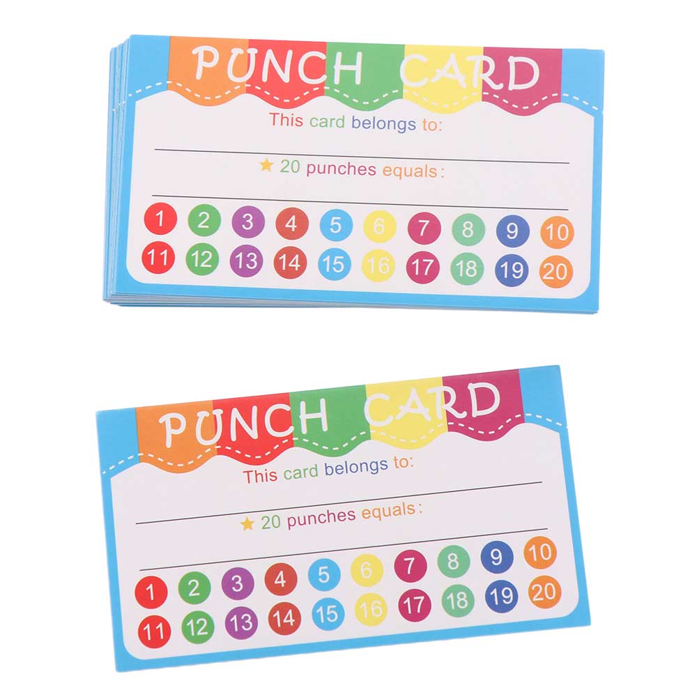 50pcs/pack Educational Behavior Reward Punch Cards Incentive Vibrant Punch Cards Teachers