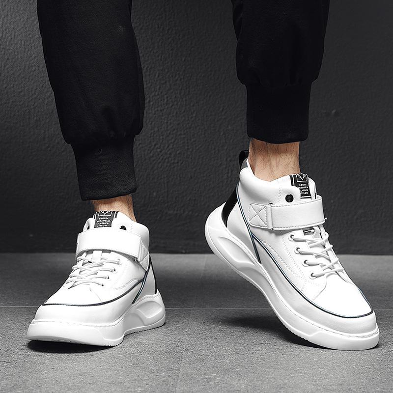 Мода Новая Спортивная Повседневная Кожаная Обувь Мужская Кожа Тренд Высокие Белые Туфли Роскошный Бренд Кроссовки Мужские Лоферы Обувь Роскошь