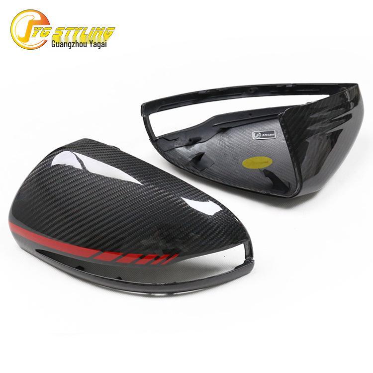 Накладка на зеркало заднего вида из сухого углеволокна для автомобилей с левым рулем Mercedes-Benz B, C, E, S, GLC, GLA, CLA, CLS, W205