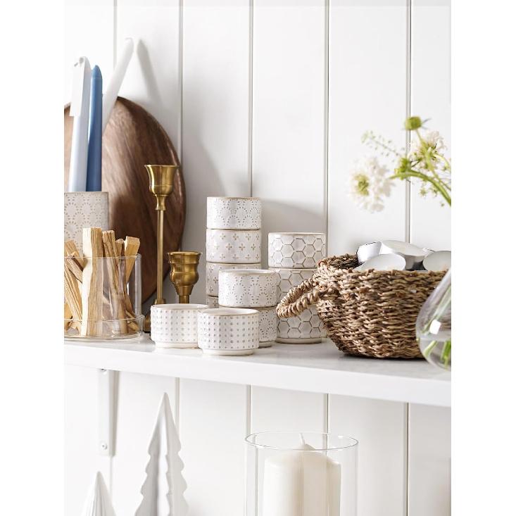 LE TAUCI Tealight Candle Holder, Embossed Ceramic Votive Candle Holders Bulk for Thanksgiving,Christmas, Wedding Table Centerpiece Decor, Set of 12,