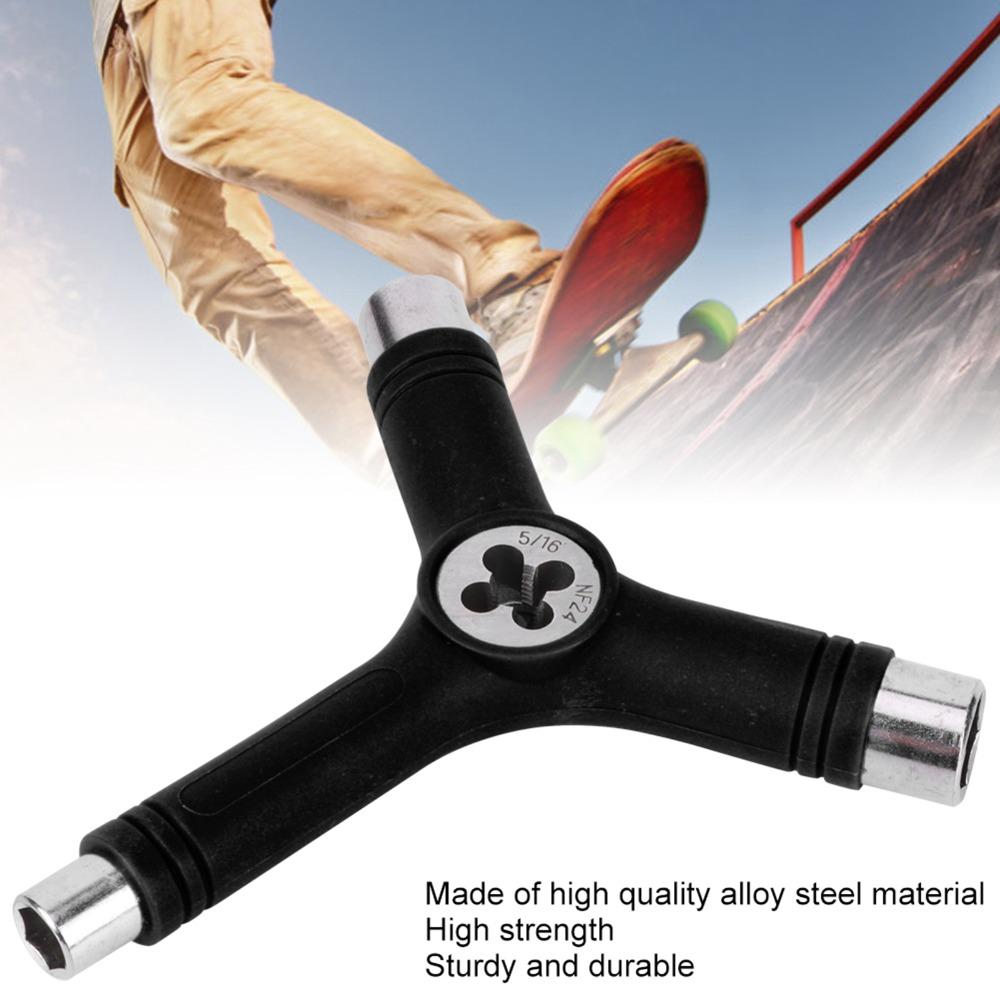2PCS Steel Skateboard Wrench Five Functions Longboard Wrench Portable Skate Wrench For Skateboard