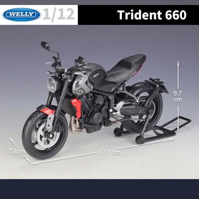 WELLY 1/12 Triumph Trident 660 2025 Симуляция Сплав Модель Мотоцикла Амортизаторы Коллекция Игрушечная Машина Подарок