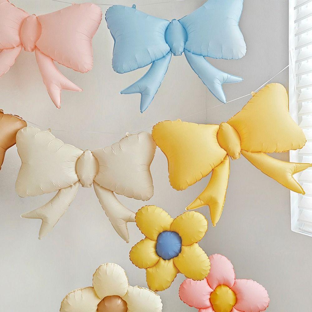 Модный гигантский бант, воздушный шар в форме макаруна, цветной большой воздушный шар в форме бабочки, фольгированный матовый воздушный шар для детей на день рождения