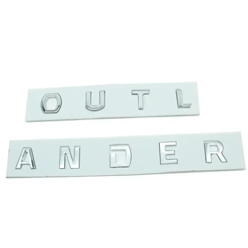 For Mitsubishi 13-19 Outlander Letters Bonnet Badge Front Hood Emblem 3D ABS Stickers Chrome Black Car Styling Accessories