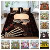 Quilt Cover Sets Bedding Set 3D Skull Print Kids School Adults Bed Polyester Pillowcase Breathable Warm Home Textiles