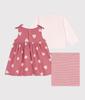 Baby set A0COQ 12 months 74cm [Petit Bateau] 2-piece Pink/Multicolor