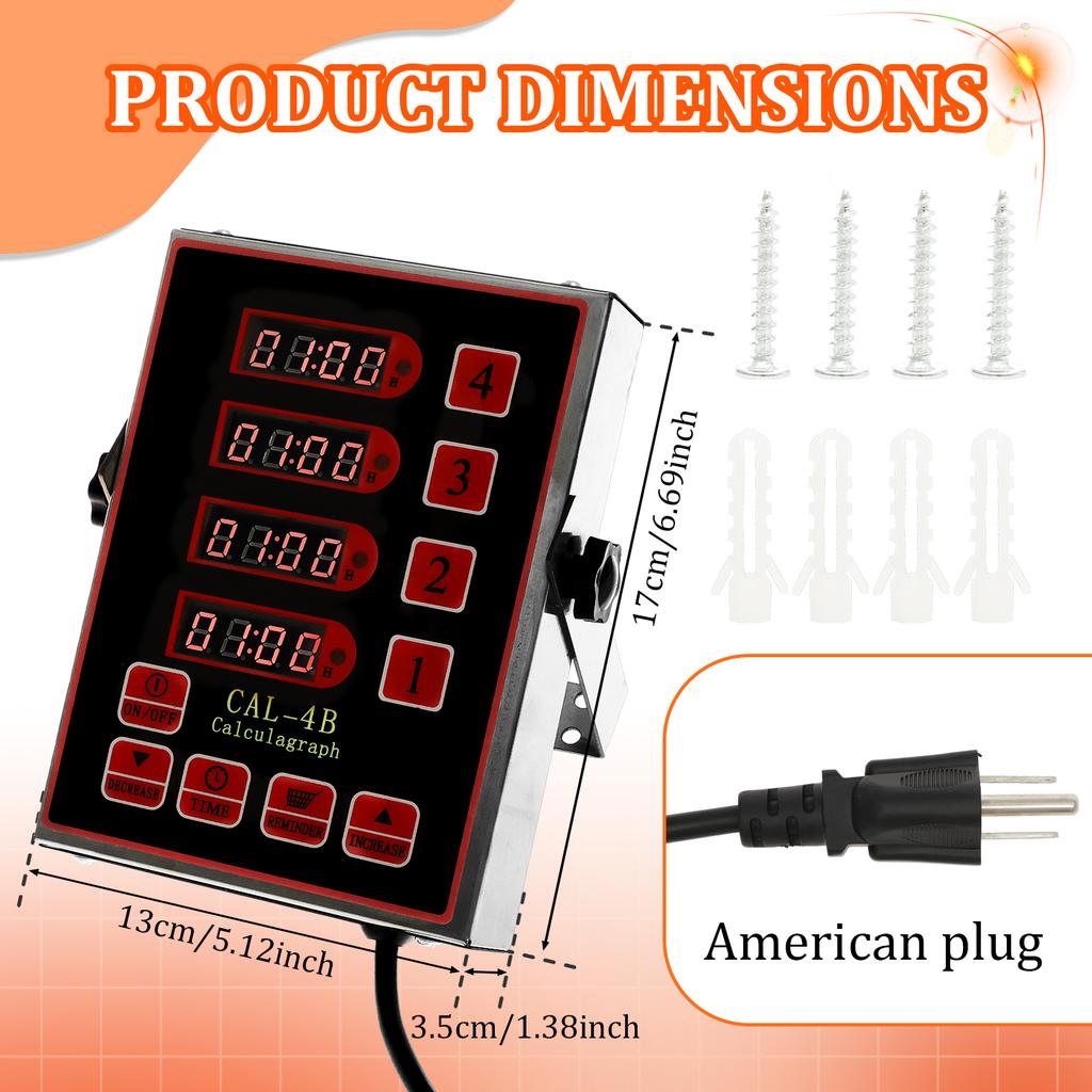 4/6 Channel Stainless Steel LED Technology Kitchen Timer Loud remind Digital Kitchen Timer Reminder Function Commercial Cooking