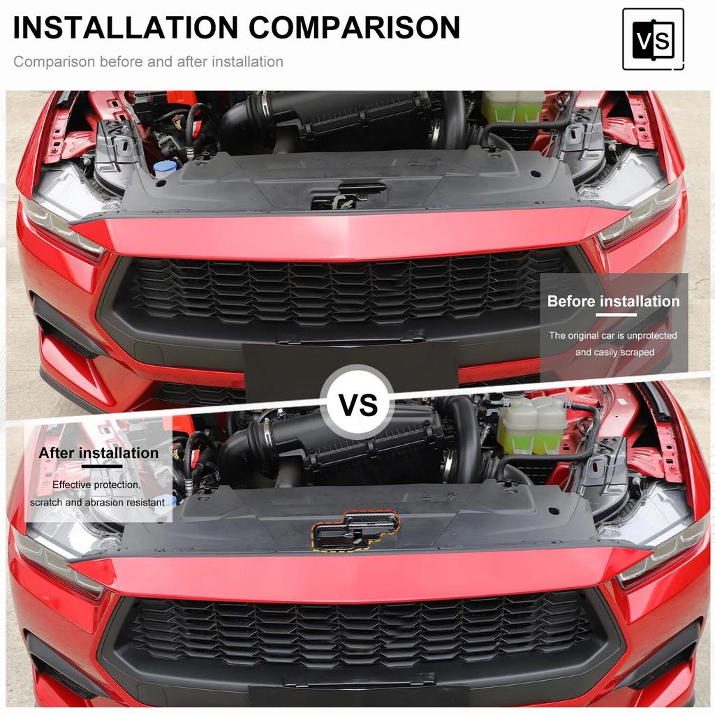 Carbon Fiber Engine Hood Lock Bolt Protector Cover for Ford Mustang 2024 2025 US