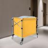 Foldable Commercial Laundry Cart with Wheels, Yellow, 100kg Capacity, Heavy Duty Rolling Hamper, Collapsible Laundry Sorter