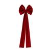 Christmas Chair Sashes Bows Large Velvet Chair Cover Back Tie Supplies for Christmas Banquet Home Wedding Event Holiday Party Decor